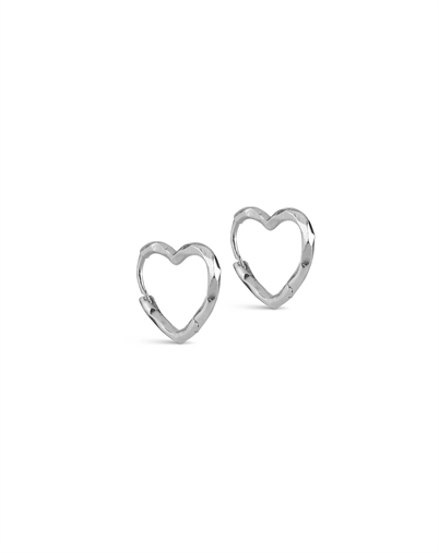 Enamel Copenhagen - Organic Heart Small Hoops - Sølvfarvet